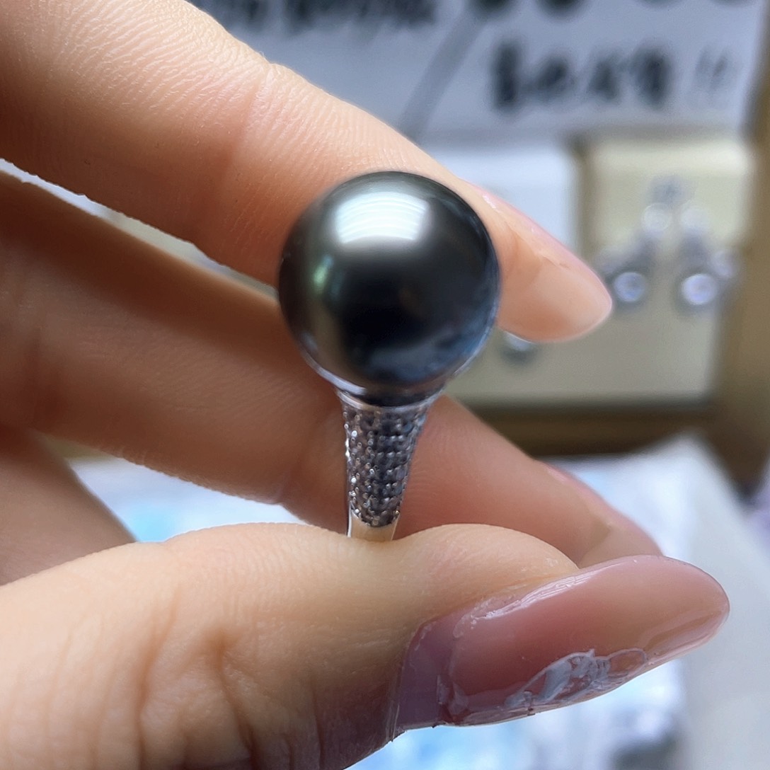 海水珍珠戒指银S925镶嵌