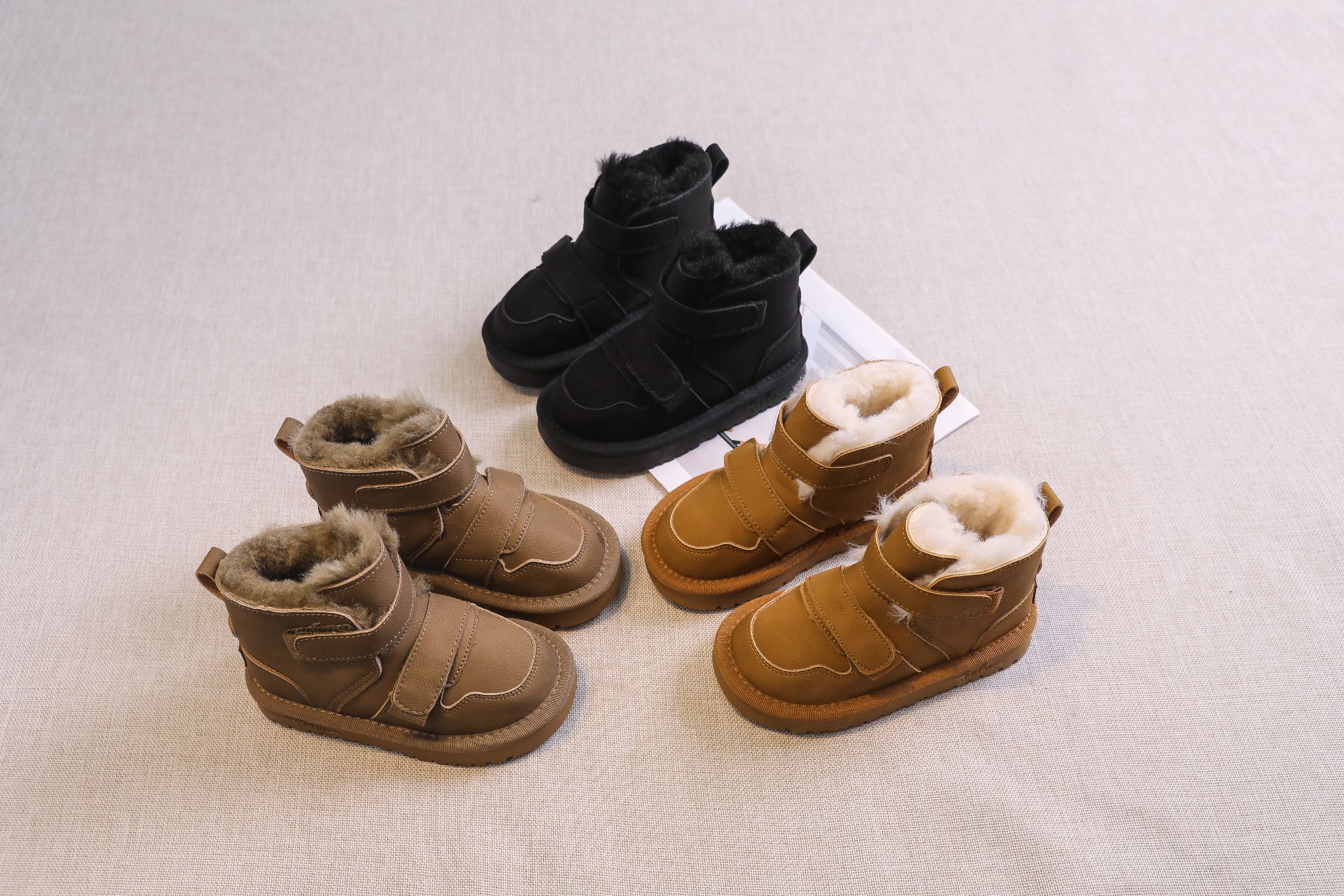 【VIVIOH专属】儿童冬季雪地靴韩版厚底加绒加厚保暖魔术贴短筒棉靴