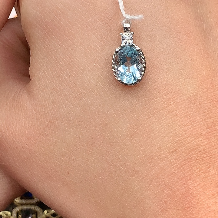 托帕石颈饰银S925镶嵌