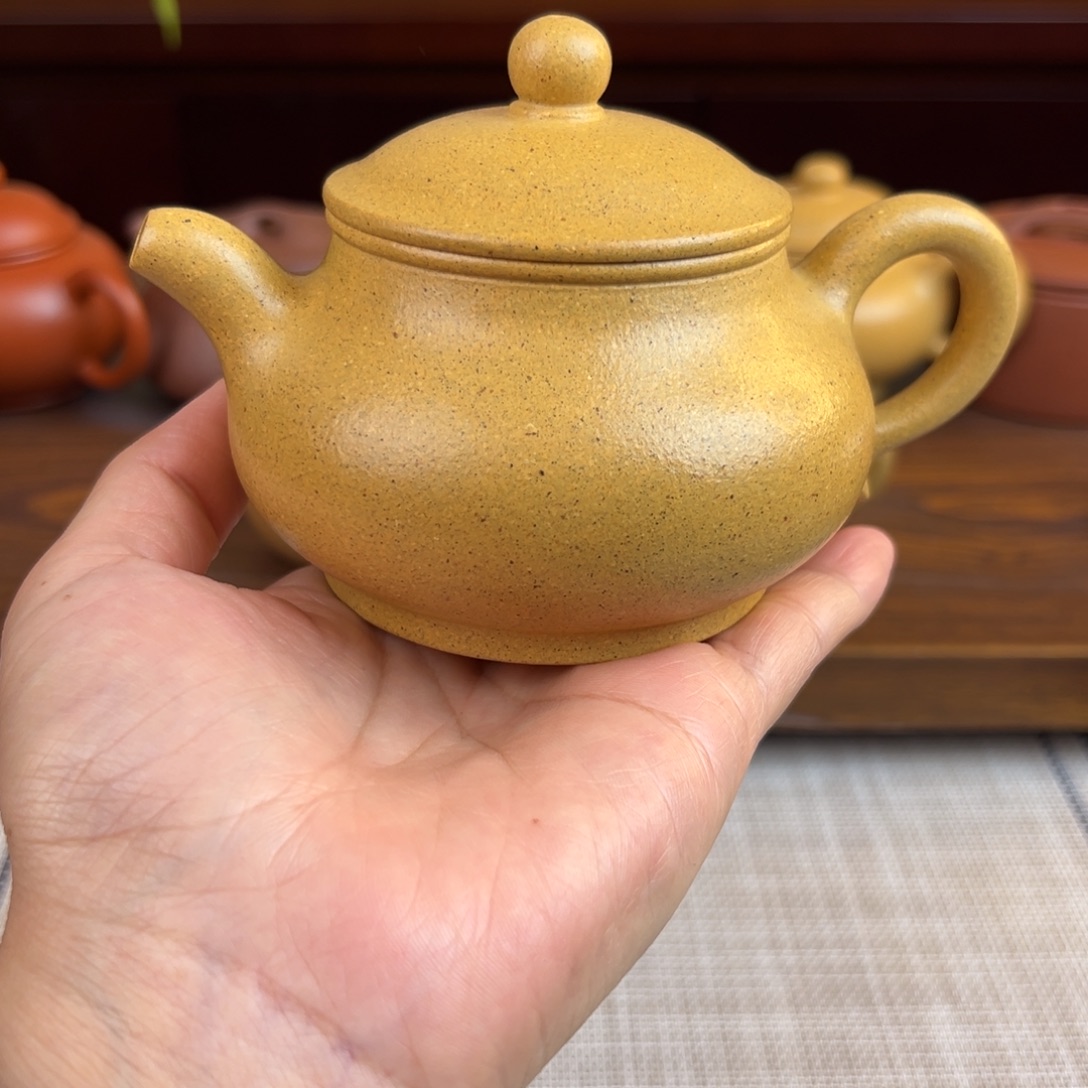 茶壶紫砂黄金段潘壶全手220cc