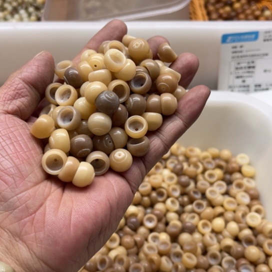 吊坠白玉菩提瑕疵12金饭碗60颗