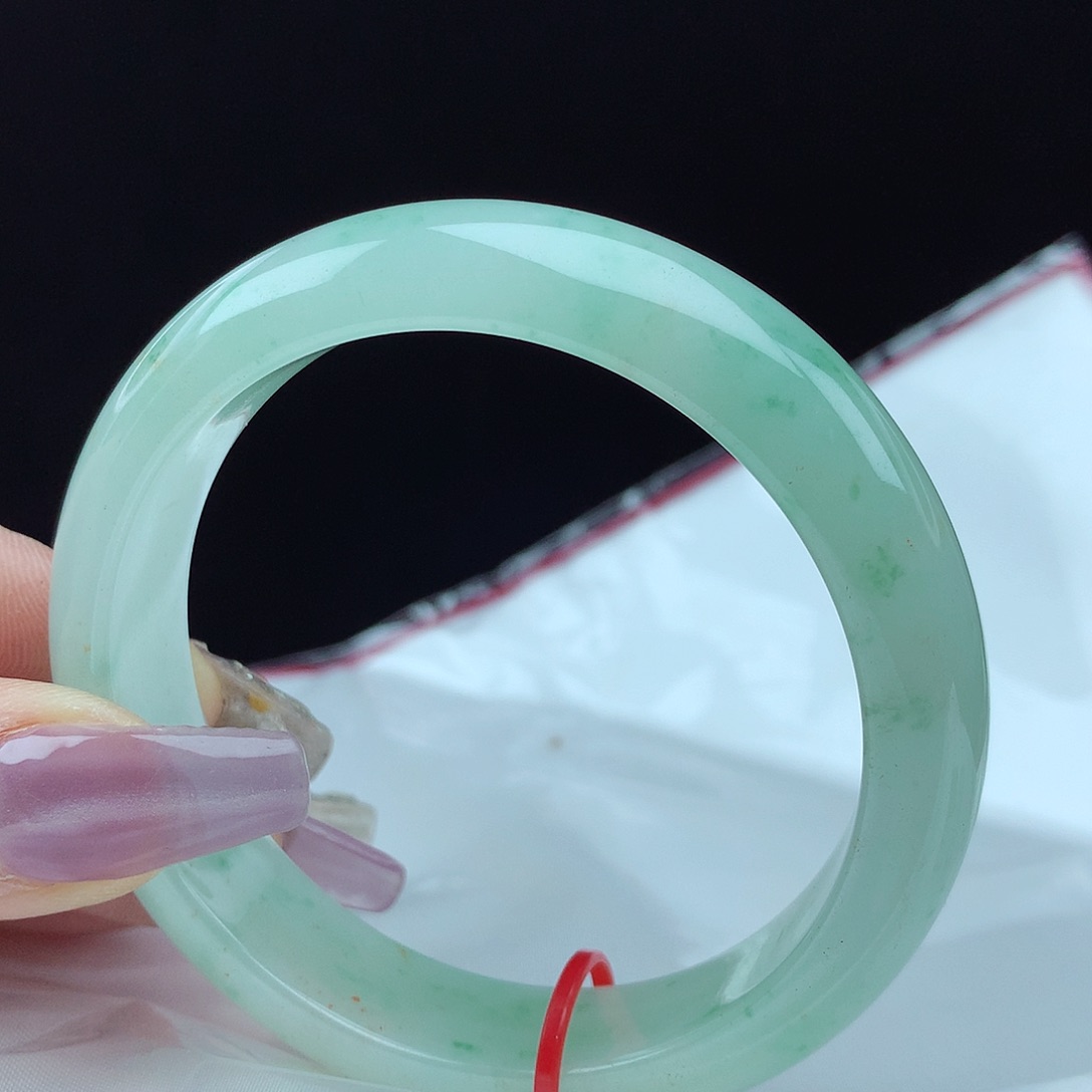 翡翠手镯未镶嵌57圈宽版0015