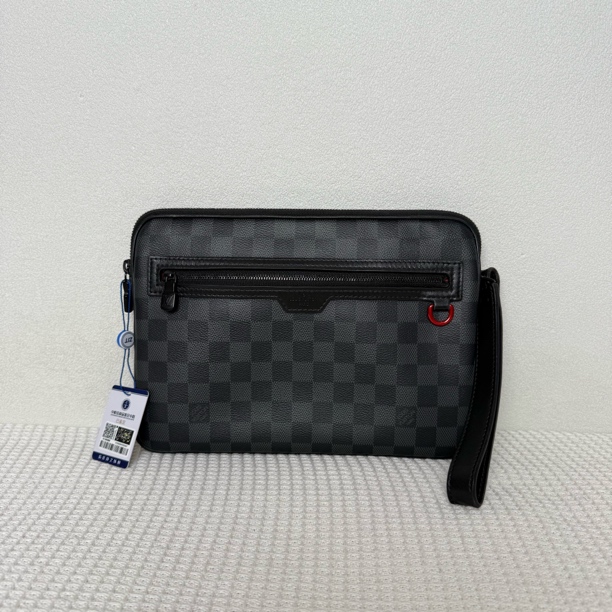 95新 LouisVuitton/路易威登  5970/男士时尚芯片款黑棋盘格手拿