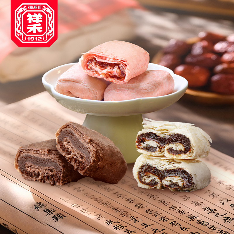 【非遗老字号】祥禾饽饽铺枣泥卷+山楂卷+巧克力卷解馋零食天津特产商品图