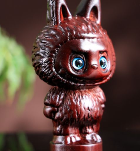 紫檀雕刻LABUBU摆件-默认