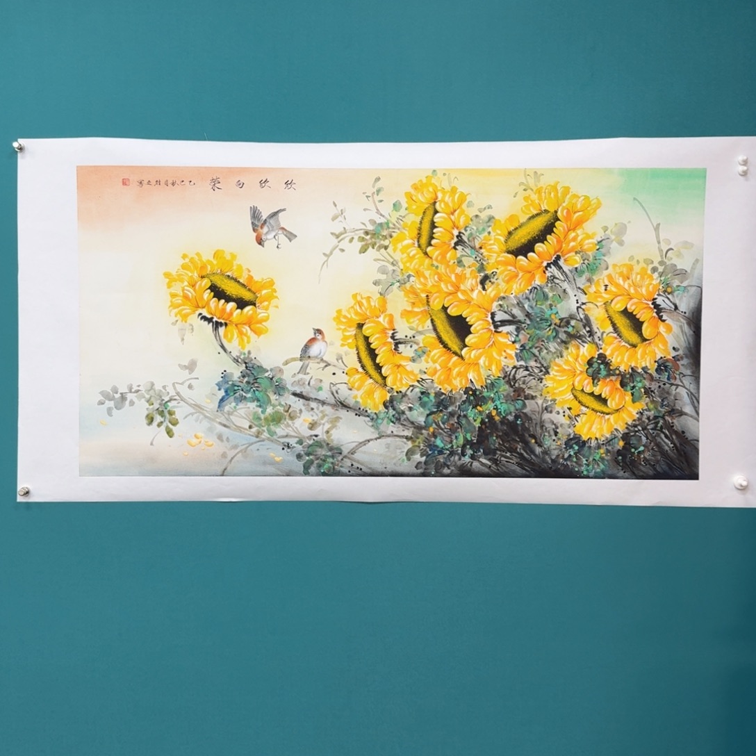 国画纯手绘山水花鸟作品