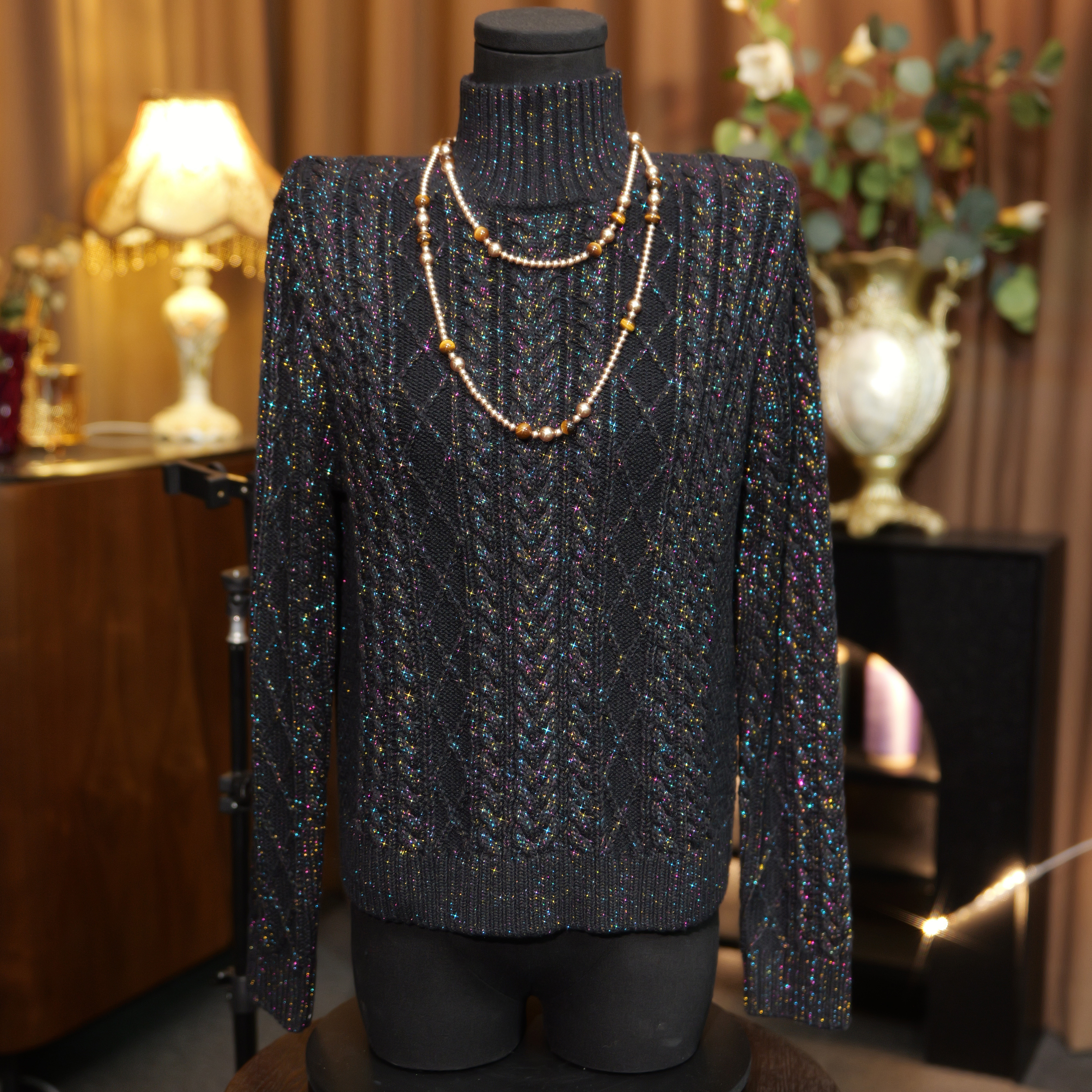 2025秋冬保暖【月涧流光】UON035 舒适高级减龄女士长袖套头衫