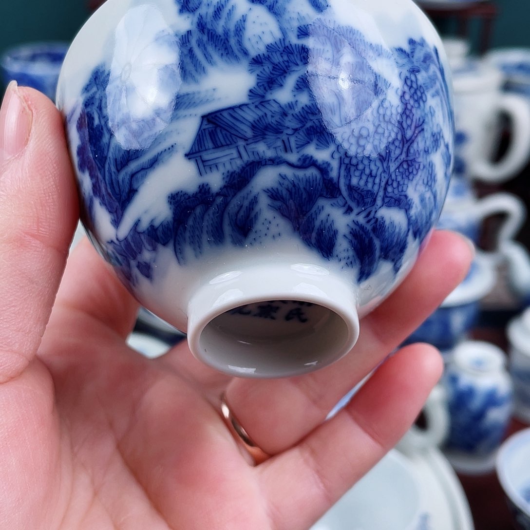 手工手绘青花，青花