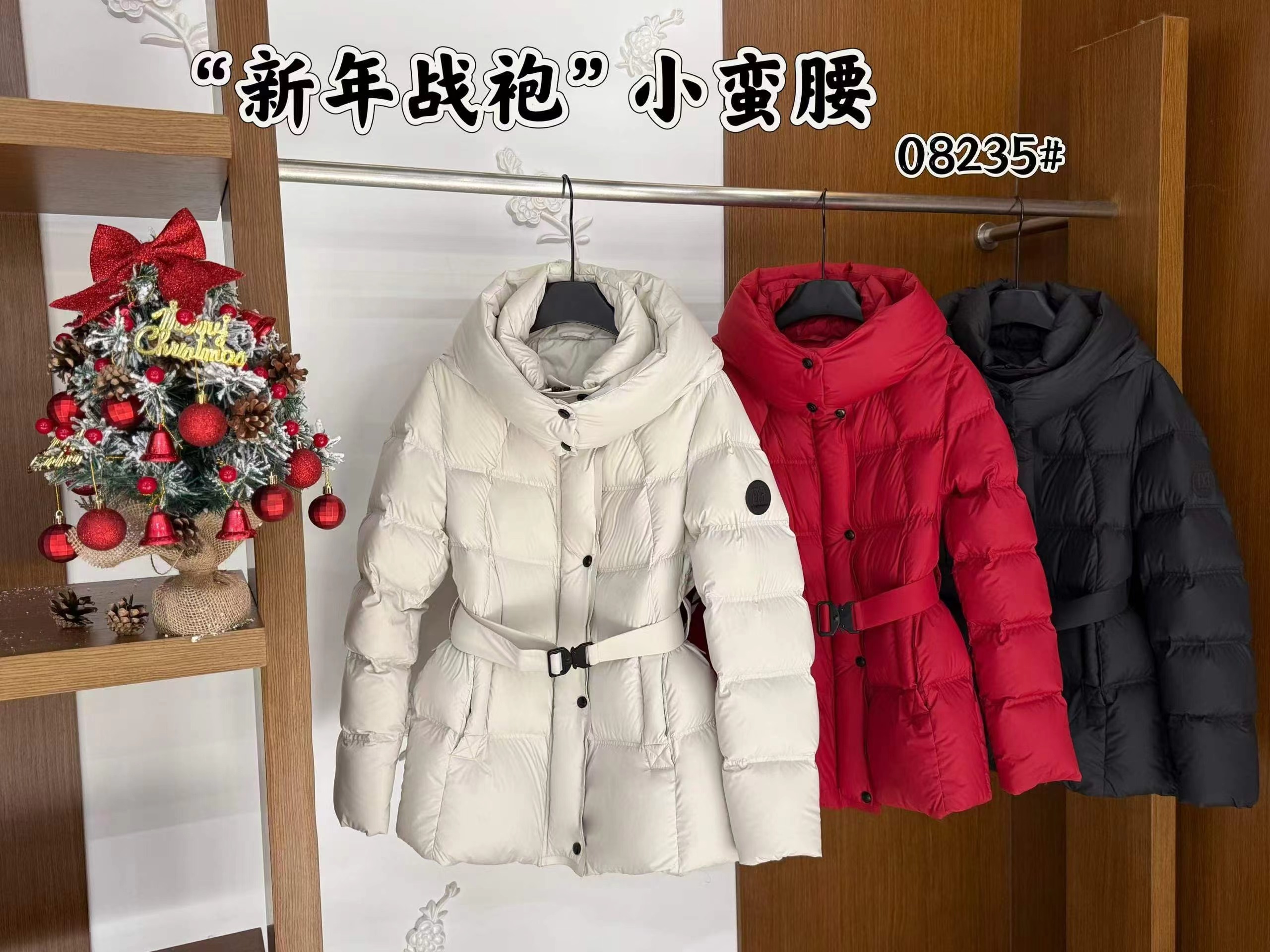 黑金白鸭绒收腰短款连帽宽松保暖小个子女生冬季简约