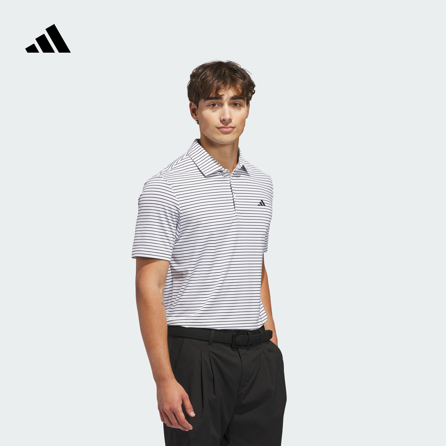 舒适条纹高尔夫运动短袖POLO衫男新款adidas阿迪达斯官方KF0088