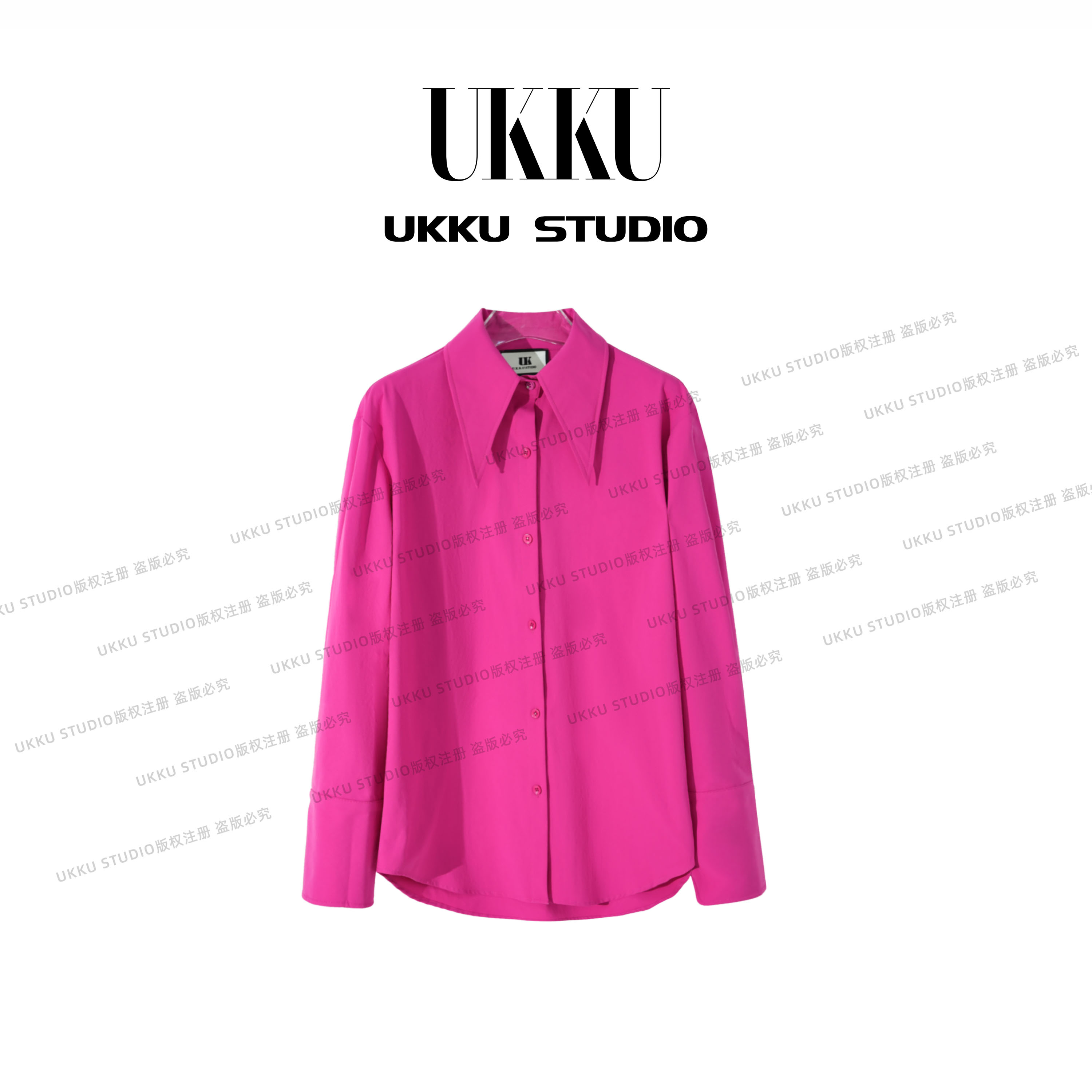 凌子【UKKUSKUDIO】设计师款秋冬内搭打底气质衬衫515422