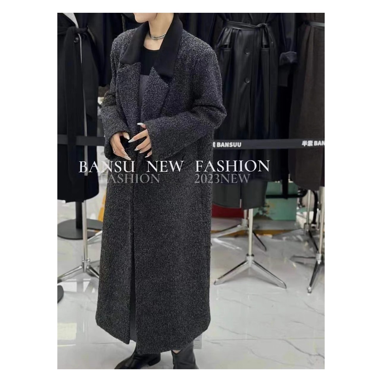 【ARONG阿荣家】夹棉简约大衣66011-碳灰色黑色-F