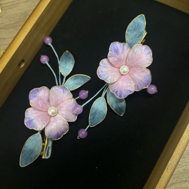 麦光光古风发饰绒花发簪 手工制作默认微瑕