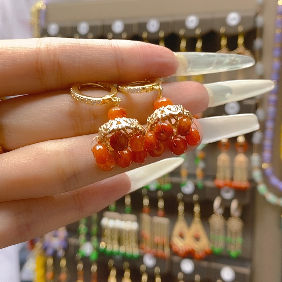 翡翠合金耳饰翡翠