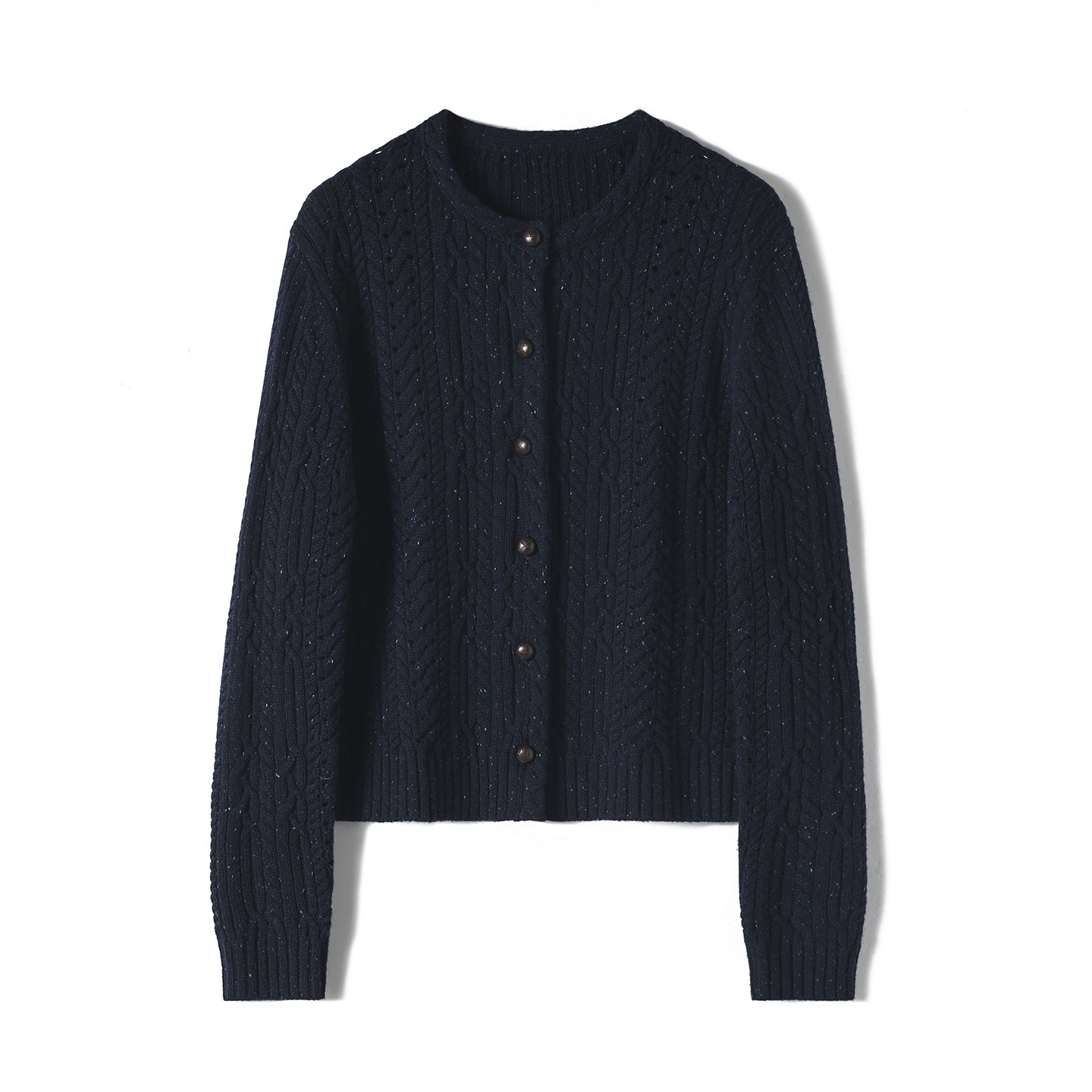 【九月木兮】点子纱意大利工艺羊毛羊绒绞花针织开衫S82737ZWNVG