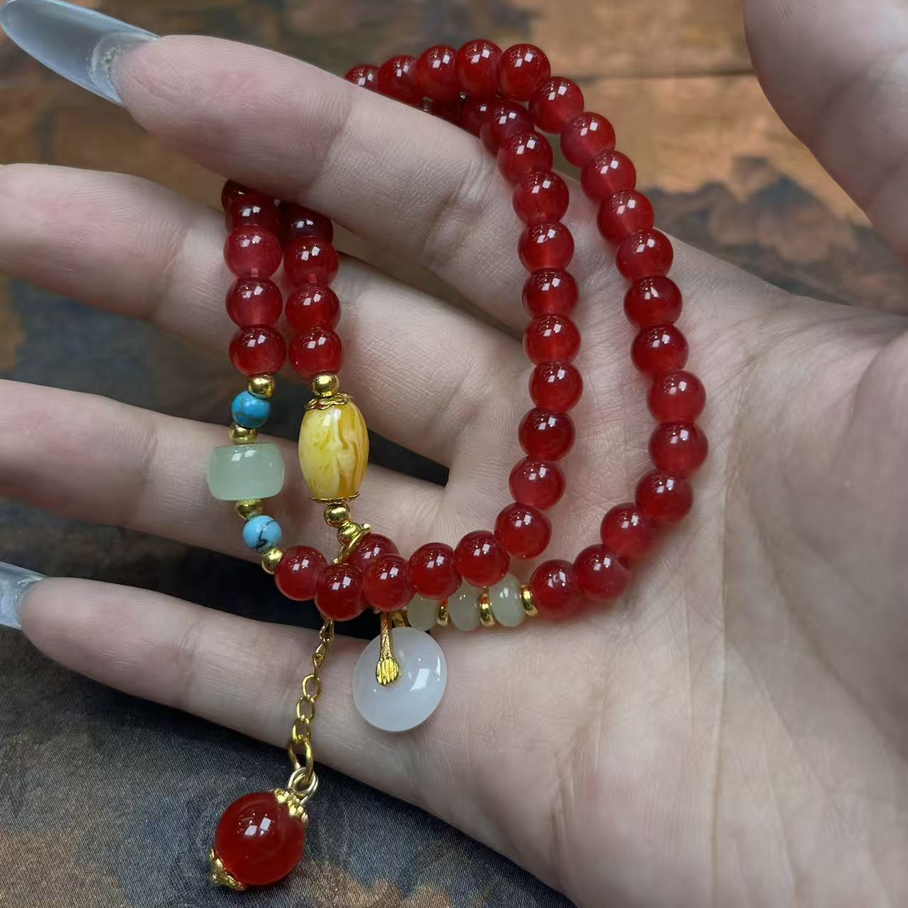 手链 七贤斋文玩手串双圈【无礼盒】@@YS2166