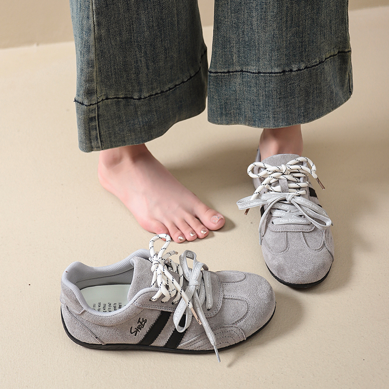 复古轻便德训鞋女2025秋季新款百搭红色运动休闲鞋平底板鞋