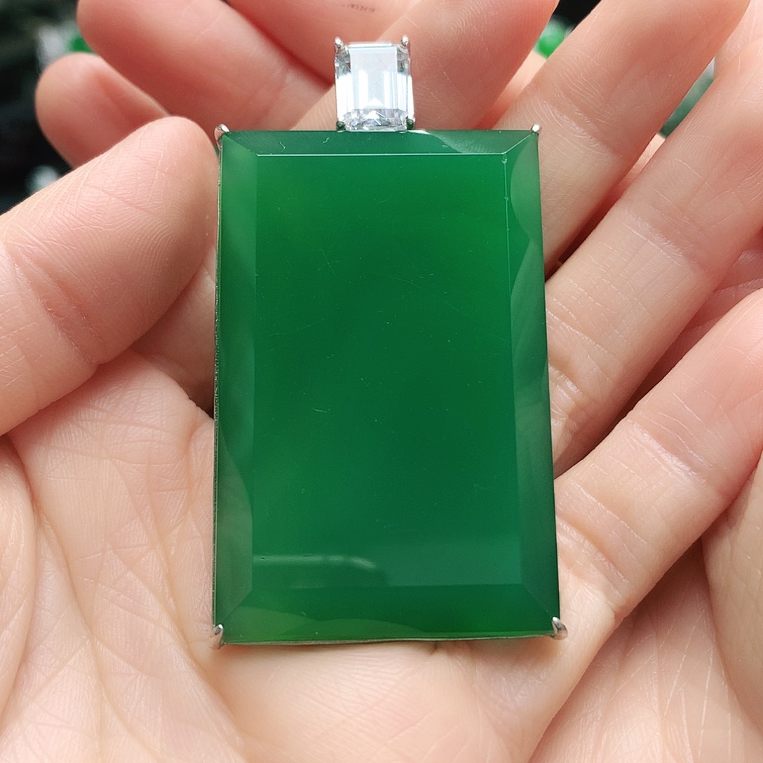 玛瑙/玉髓吊坠银S925镶嵌