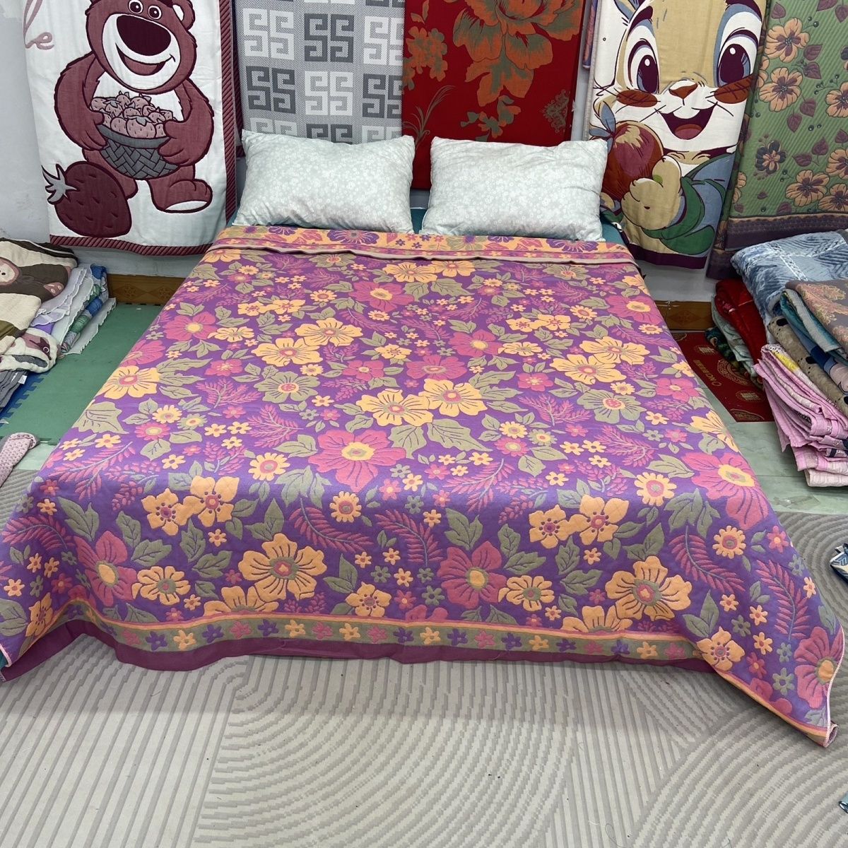 多层纱布床盖盖毯毛巾被轻奢柔软色织宿舍午睡通用办公室车载神器