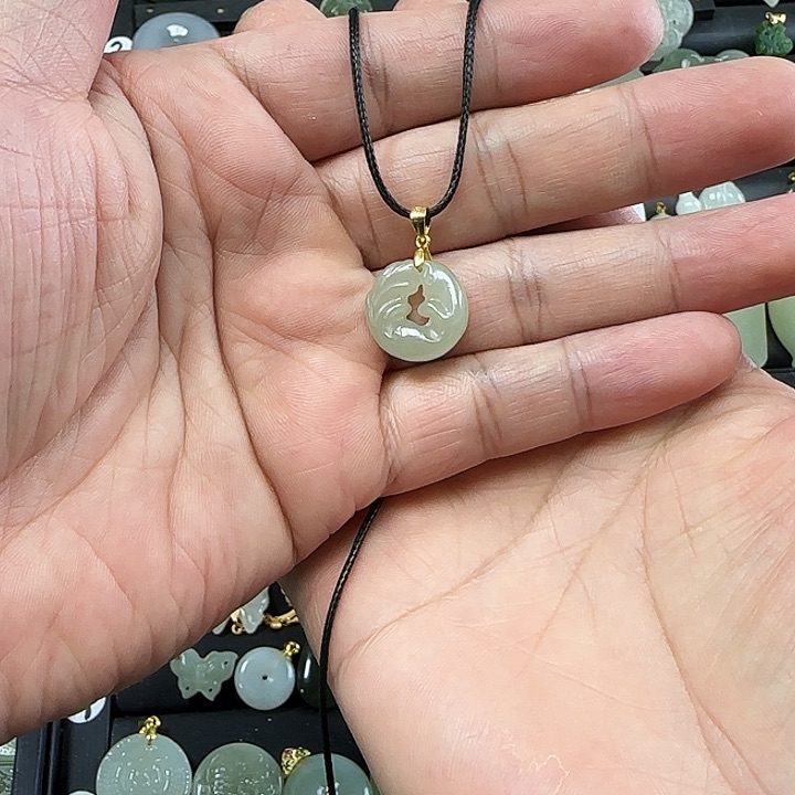 和田玉吊坠(不含链)银S925镶嵌