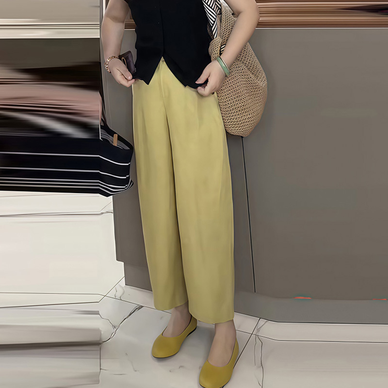 休闲垂坠感休闲裤显瘦简约通勤时尚女装好穿纯色百搭流行直筒裤子