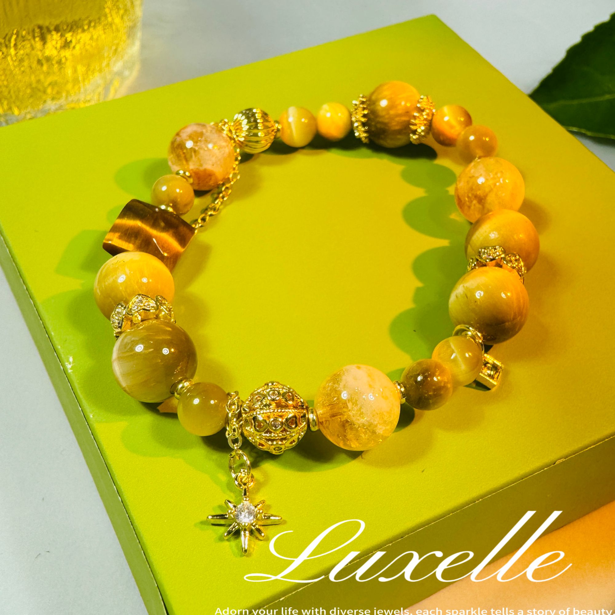 Luxelle星星招财虎眼石转运黄塔晶手串 夏☆【金运暖阳】