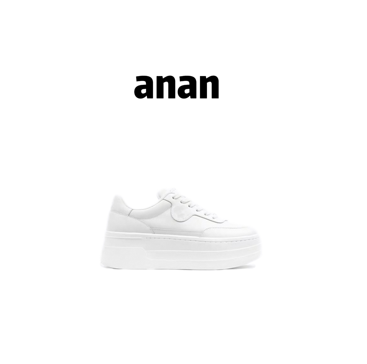 【ANAN】ann增高厚底小白鞋女真皮休闲矮子乐松糕厚底鞋