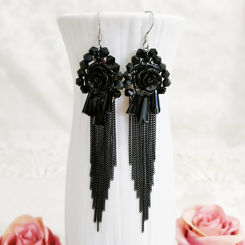 铜合金耳饰 民族风手工编织耳环个性流苏耳饰1327