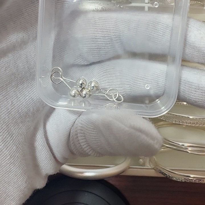 足银足银足银耳钉时尚豆丁