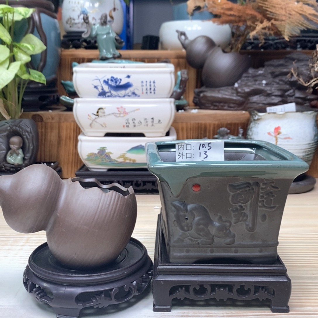 紫砂花盆陶瓷艺术花盆陶瓷