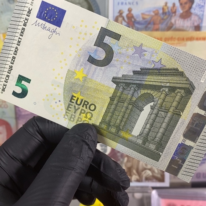 纸币全**道希腊5欧元 真钱真钞