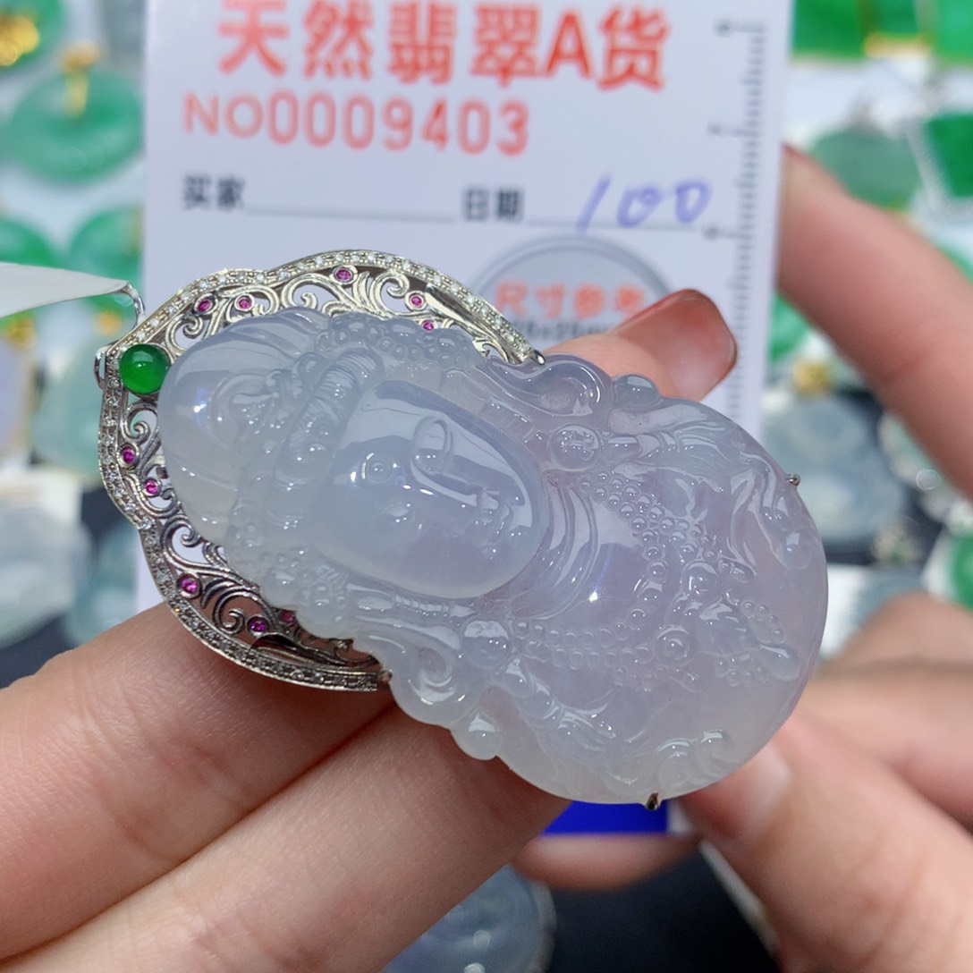 翡翠颈饰18K金镶嵌靖*观音