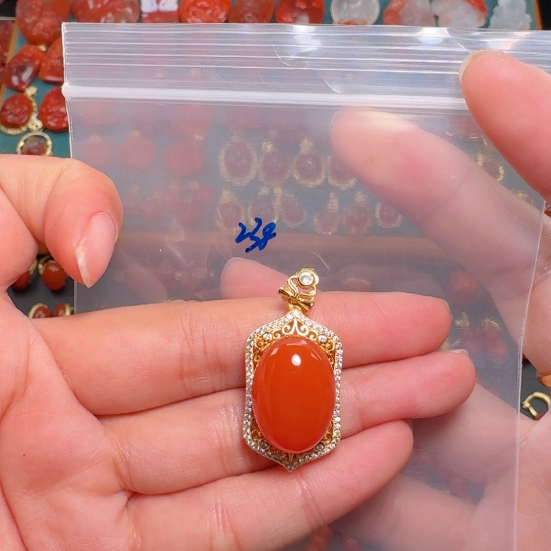 南红玛瑙南红银S925镶嵌