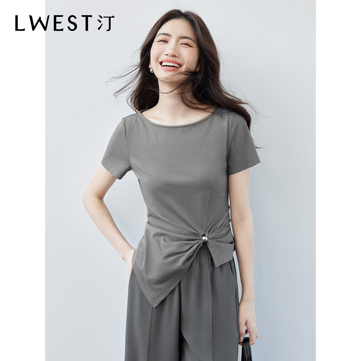 【茉茉专属】朗文斯汀小众设计感收腰抽褶上衣DTYT5203A18478