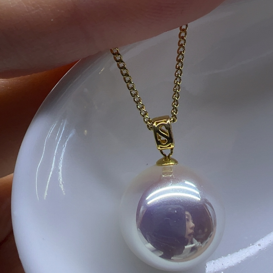 淡水珍珠吊坠(赠链)18K金镶嵌