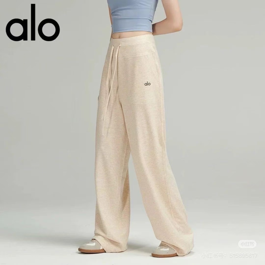 ALO阿罗 高个子针织卫裤慵懒抖抖裤显瘦直筒阔腿休闲裤宽松