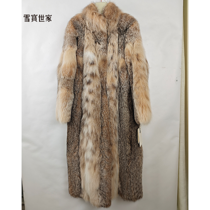 雪宝世家原创 进口高奢皮草外套女福利天然斑点貂皮和集
