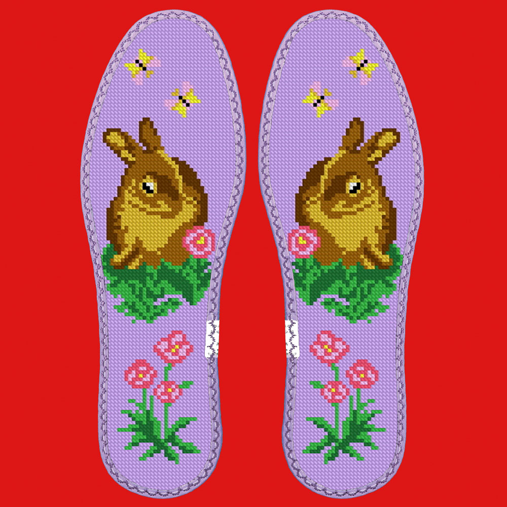 小格十字绣鞋垫七层纯棉布花边吸汗防臭（6976）