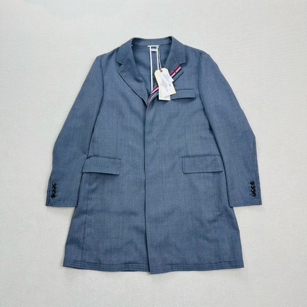 未使用 THOMBROWNE 三色条纹羊毛风衣/5码/WL2218