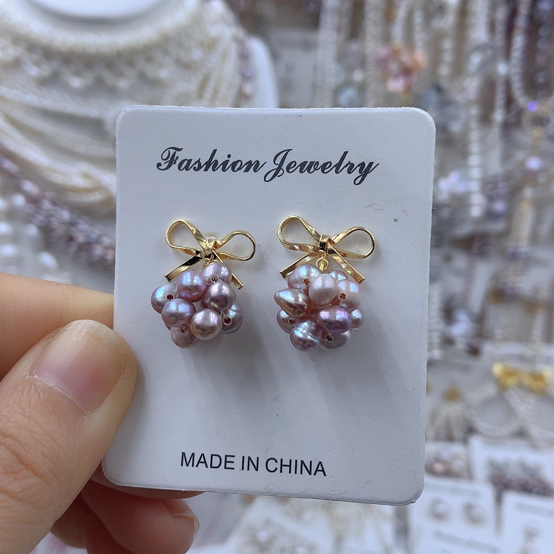 淡水珍珠银S925镶嵌项链耳饰