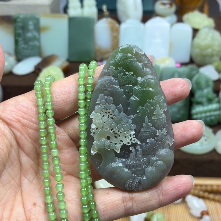 和田玉未镶嵌颈饰