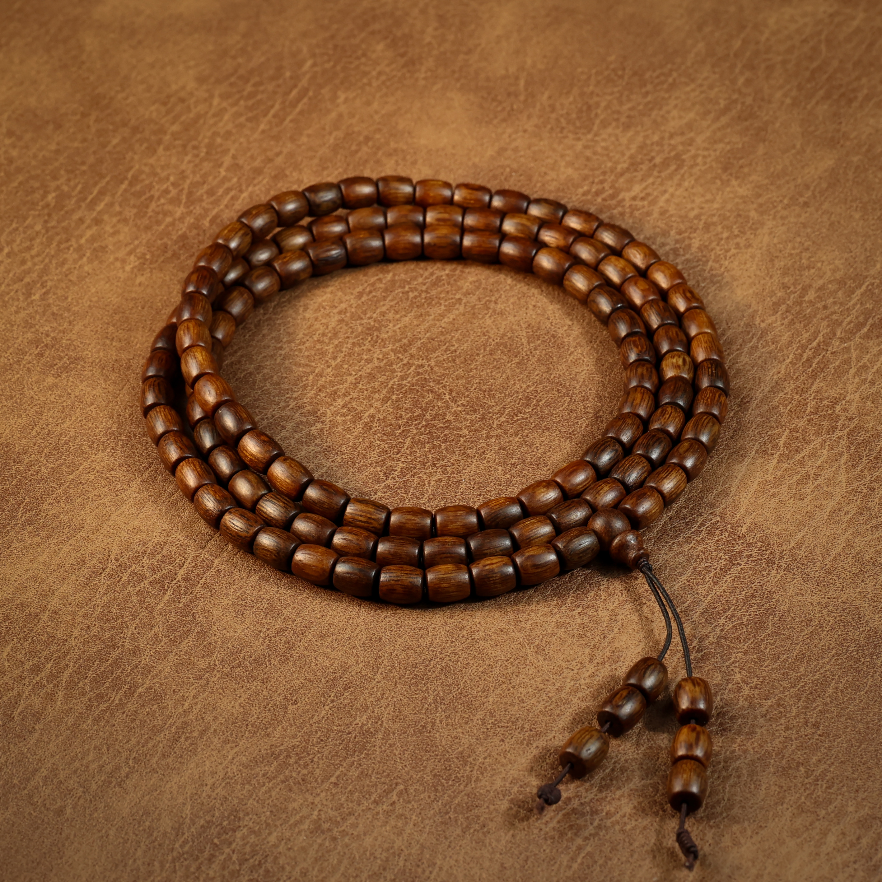 沉水老红土鼓珠沉香手串多圈文玩好物017937