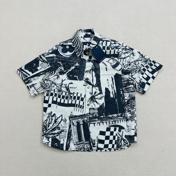 全新未使用 LouisVuitton/路易威登 漫画牛仔短袖/XS码/WL0550