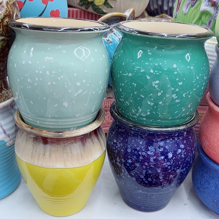 多肉绿植陶瓷花盆9.9包邮，有孔