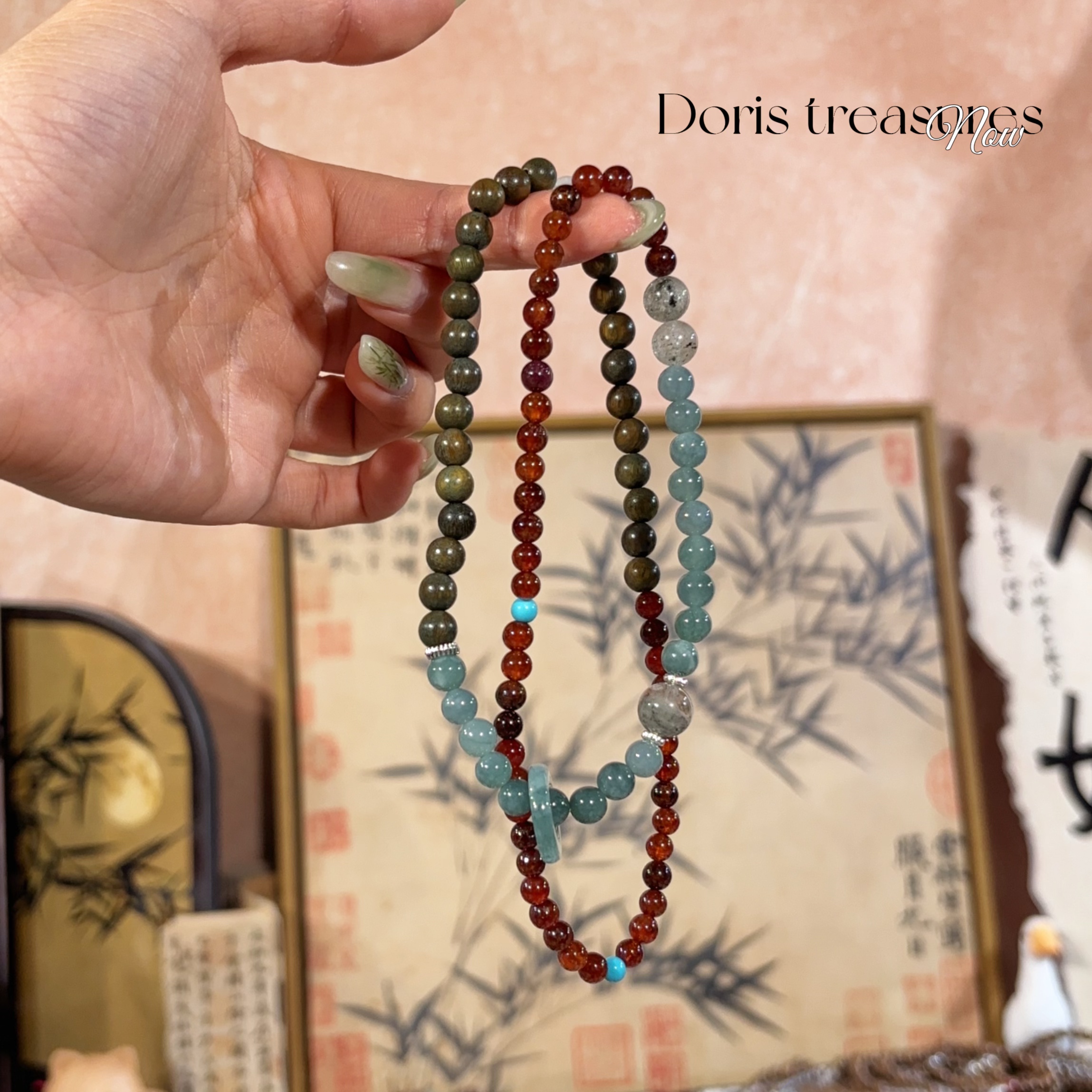 【浮生若梦】绿檀手串文玩手串 多样性发一