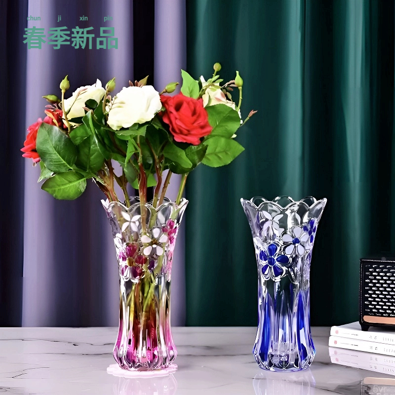 繁星网红客厅玫瑰高级感插花器花瓶现货网红高大气桌面摆件水培