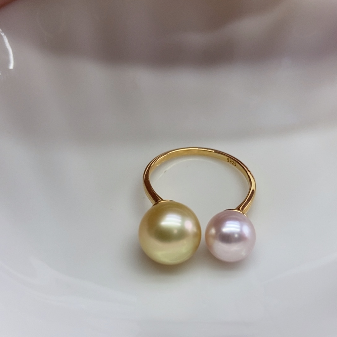 海水珍珠戒指银S925镶嵌