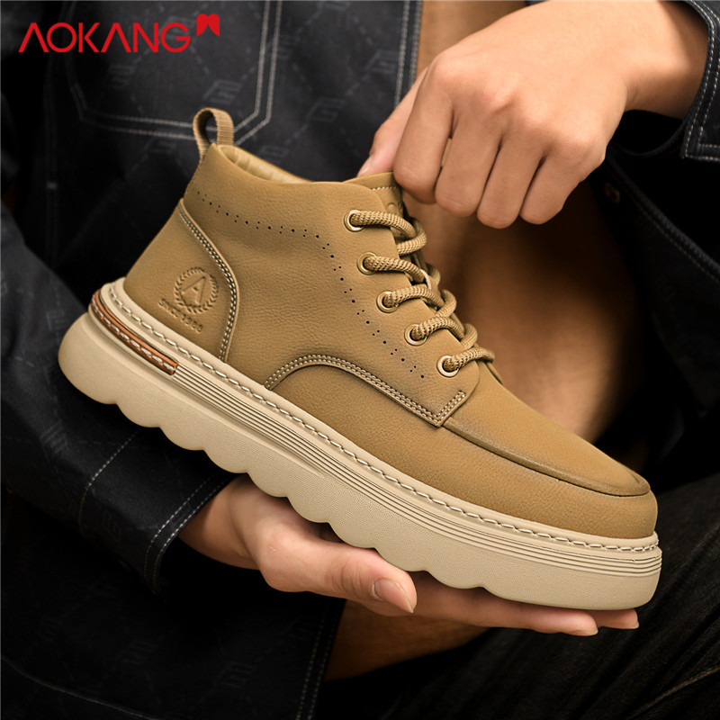 2025秋冬户外增高运动休马丁靴百搭时尚防滑男士男鞋