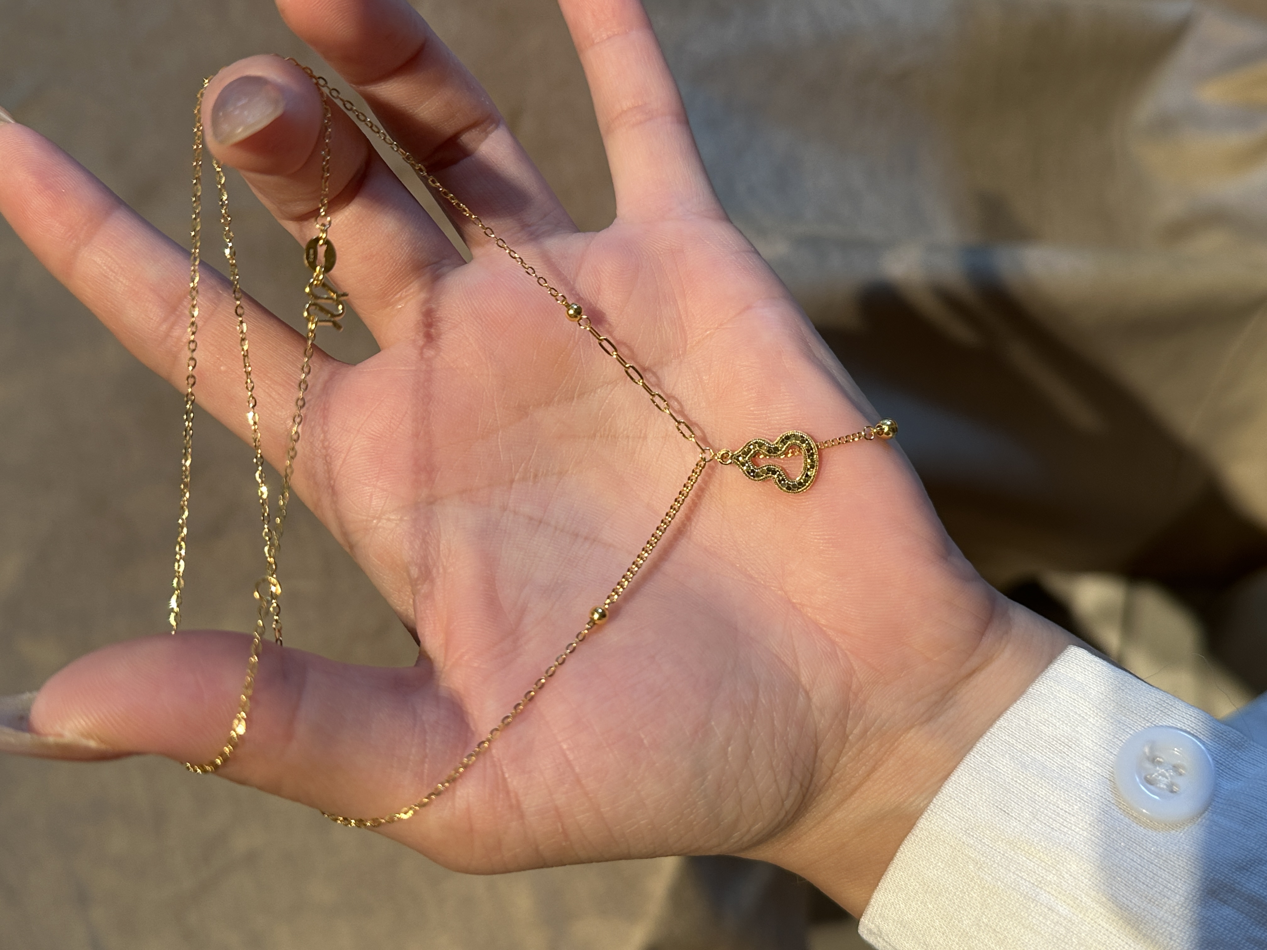 琳琳珠宝 双十二系列  5g足金999黄金葫芦套链