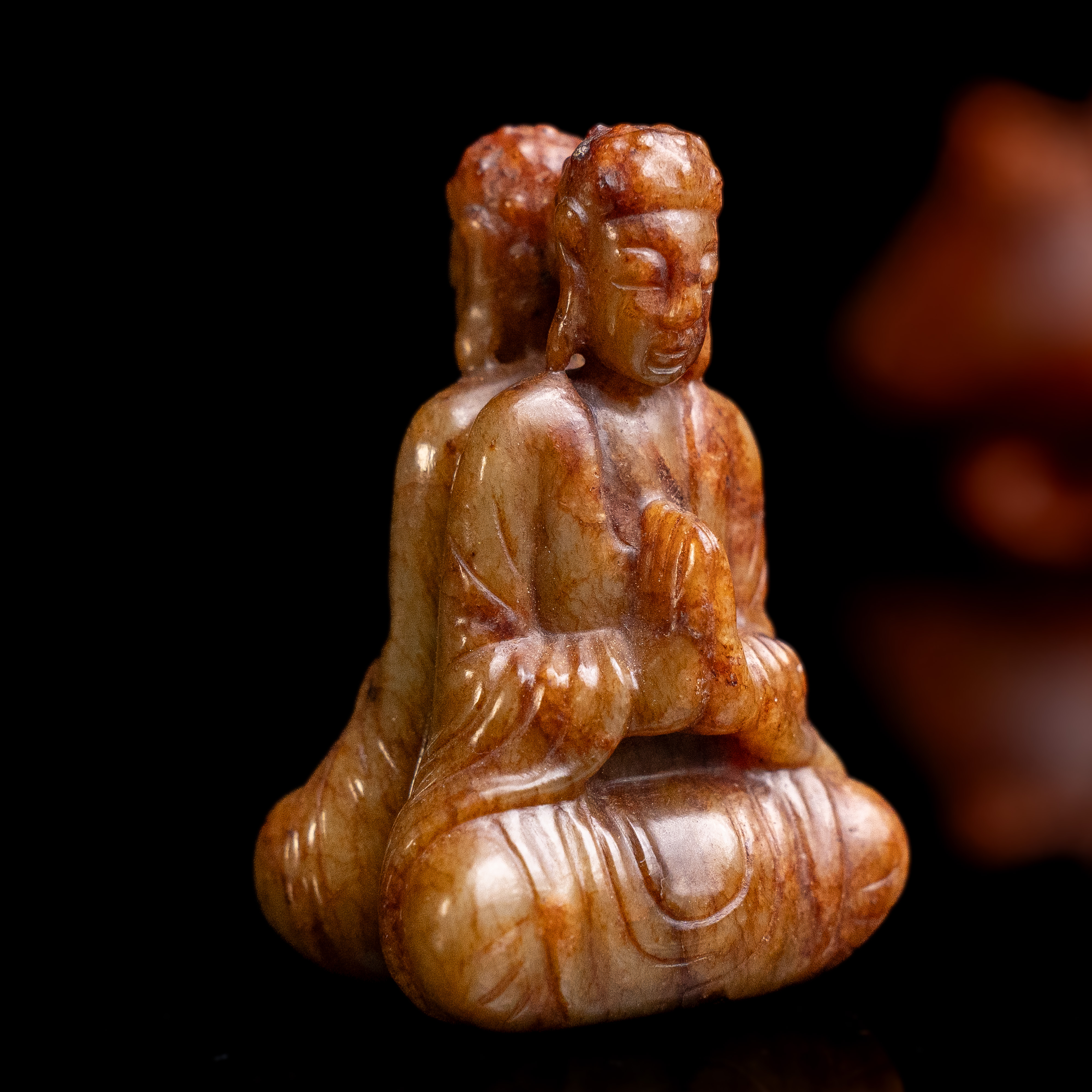 明代和田玉双面佛-LM